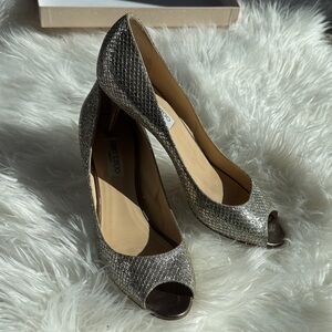 Jimmy Choo Champagne GFA Isabelle Heels Champagne Glitter Size 42